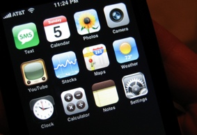 Photo of the iPhone front screen