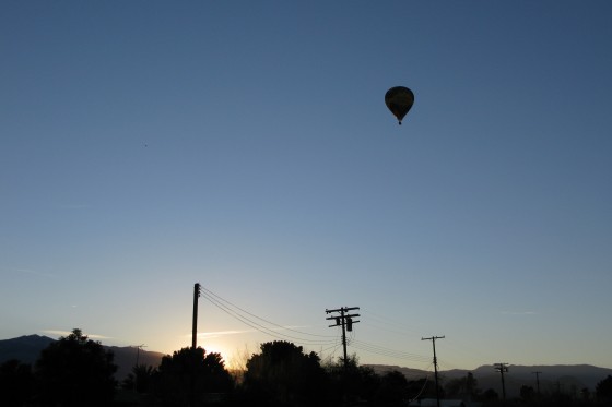 Hot air balloon over Mecca, California