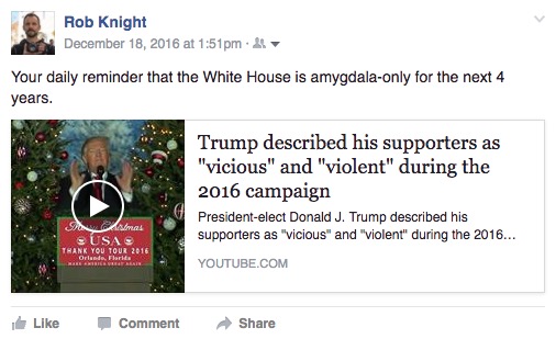 "Your daily reminder that the White House is amygdala-only for the next 4 years."