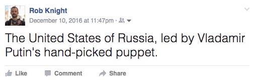 "The United States of Russia, led by Vladamir Putin's hand-picked puppet."